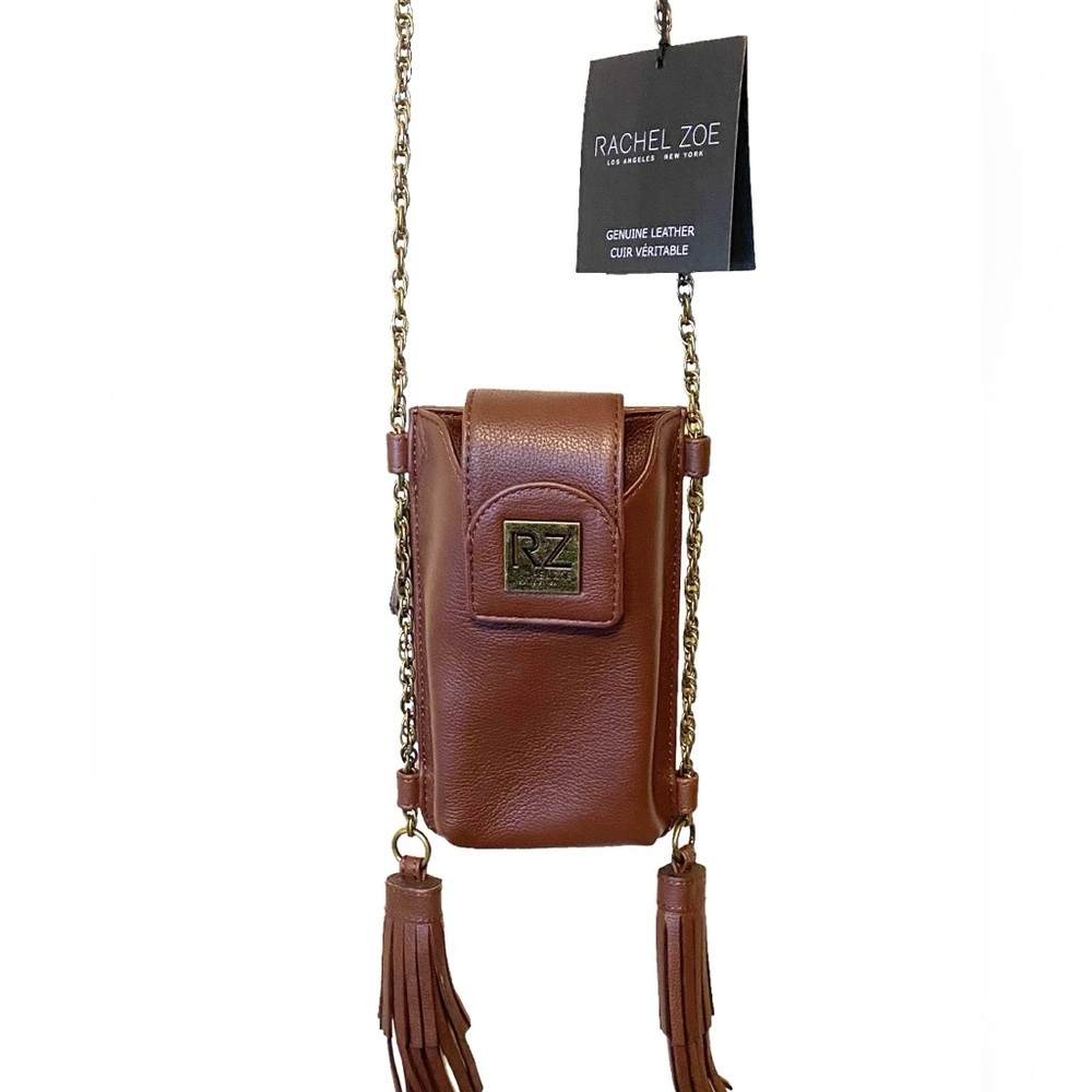 Rachel Zoe Tan Leather Crossbody Bag with Tassels